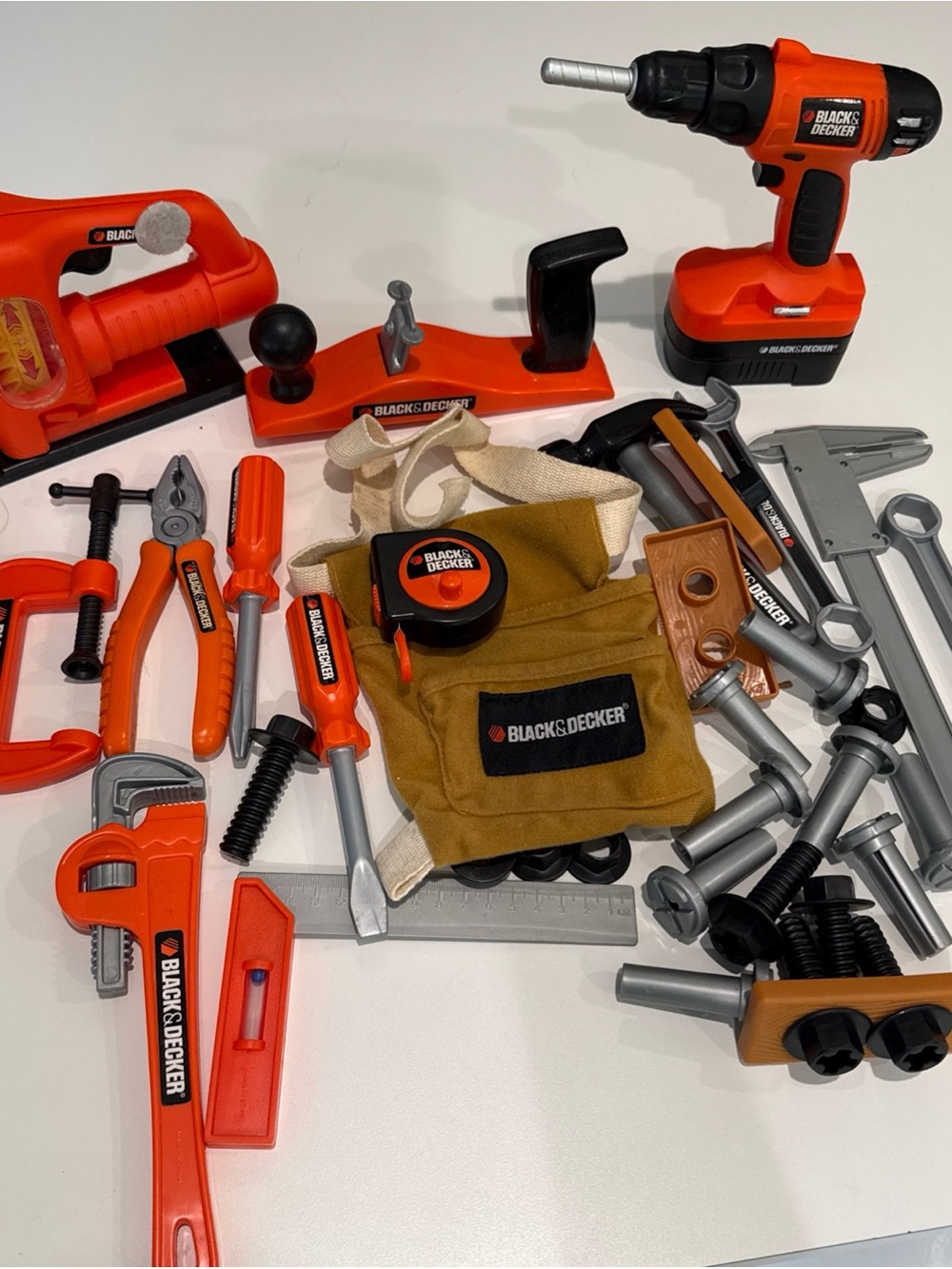 Black & Decker Orange and Brown Kids Tool Playset with Drill and Accessories